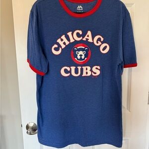 Majestic Chicago Cubs Blue and Red Tee